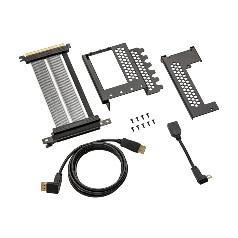CableMod Vertical PCI-e Bracket Triple Slot Edition with PCI-e 4.0 Riser Cable - Black, 2 x DisplayPort - دعامة